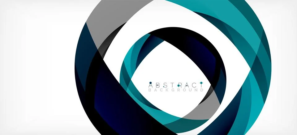 Geometric abstract background. Circle created with overlapping color shapes 스톡 일러스트