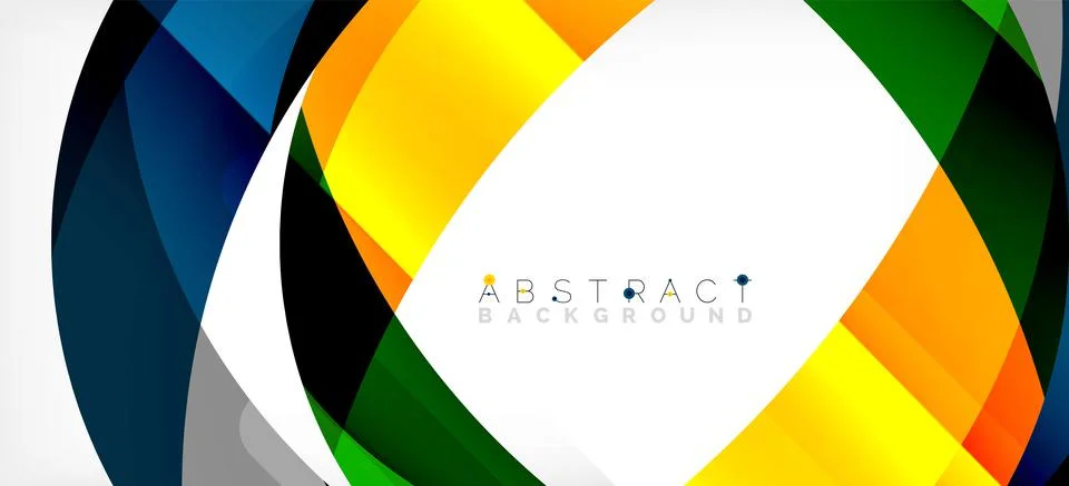 Geometric abstract background. Circle created with overlapping color shapes Illustrazione stock