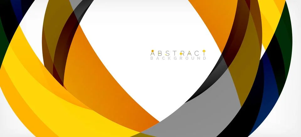 Geometric abstract background. Circle created with overlapping color shapes Illustrazione stock