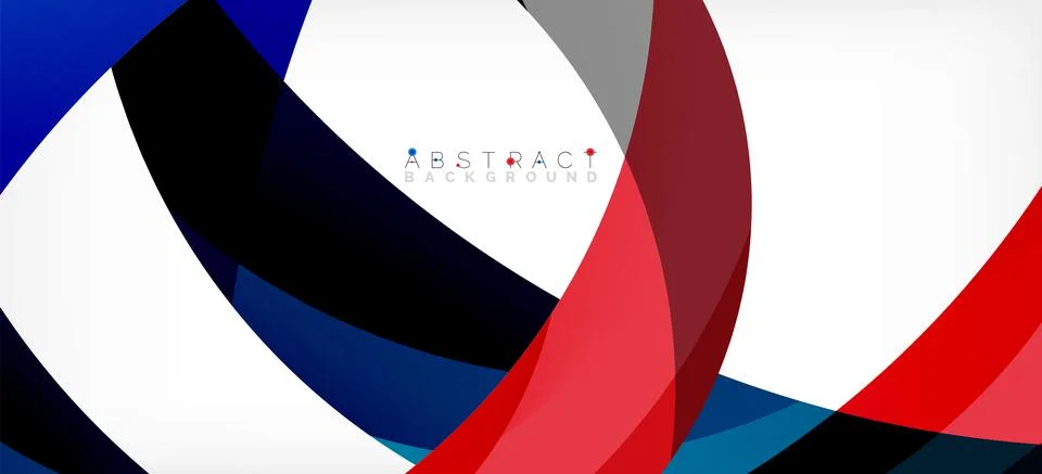 Geometric abstract background. Circle created with overlapping color shapes Illustrazione stock