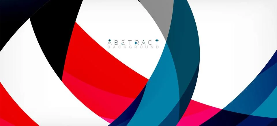 Geometric abstract background. Circle created with overlapping color shapes Illustrazione stock
