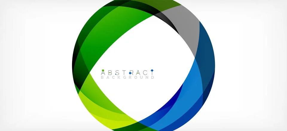Geometric abstract background. Circle created with overlapping color shapes イラスト素材