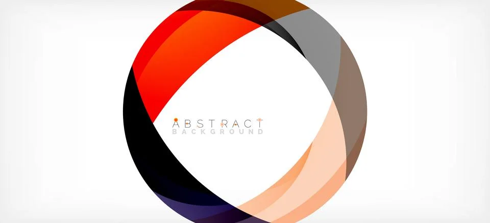 Geometric abstract background. Circle created with overlapping color shapes Ilustración de archivo