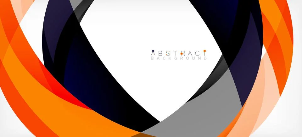Geometric abstract background. Circle created with overlapping color shapes Illustrazione stock