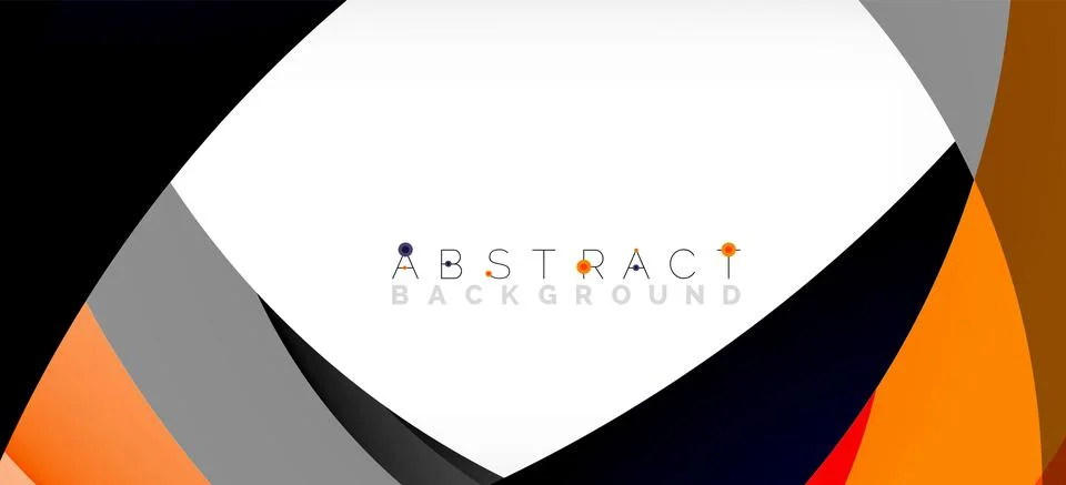 Geometric abstract background. Circle created with overlapping color shapes Illustrazione stock