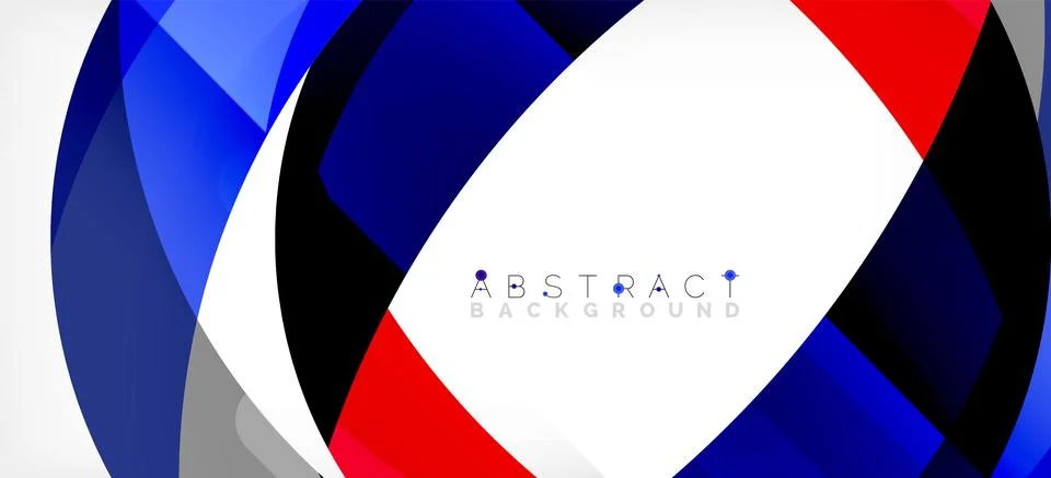 Geometric abstract background. Circle created with overlapping color shapes Illustrazione stock