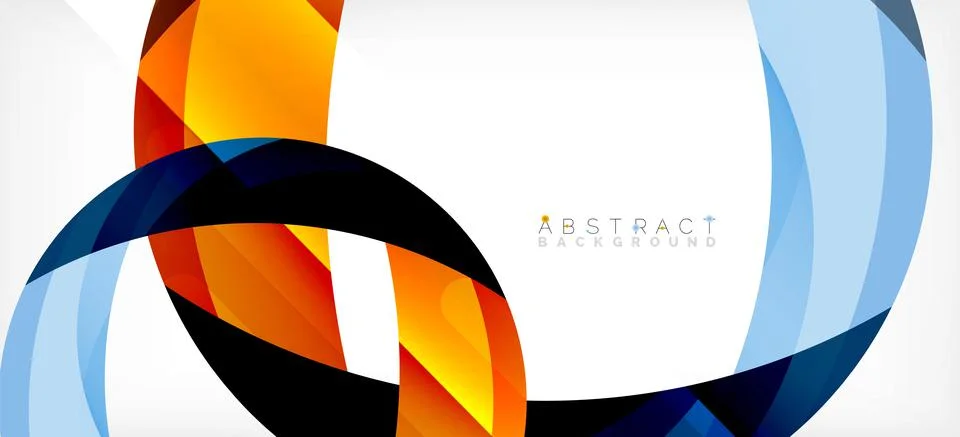 Geometric abstract background. Circle created with overlapping color shapes Illustrazione stock