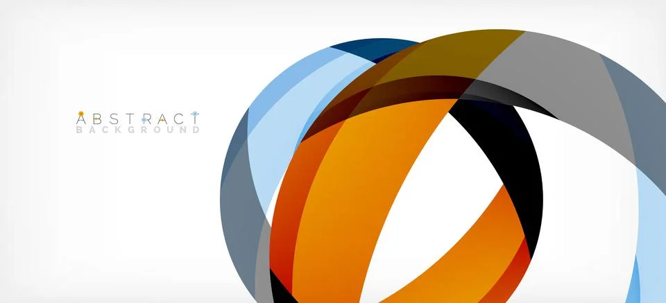 Geometric abstract background. Circle created with overlapping color shapes Illustrazione stock