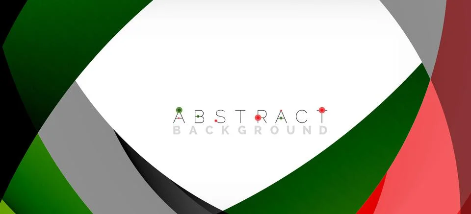 Geometric abstract background. Circle created with overlapping color shapes Illustrazione stock