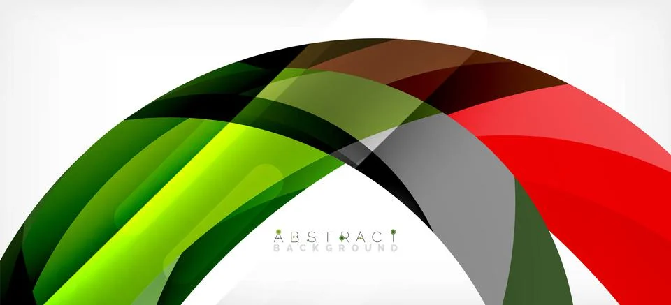 Geometric abstract background. Circle created with overlapping color shapes Illustrazione stock