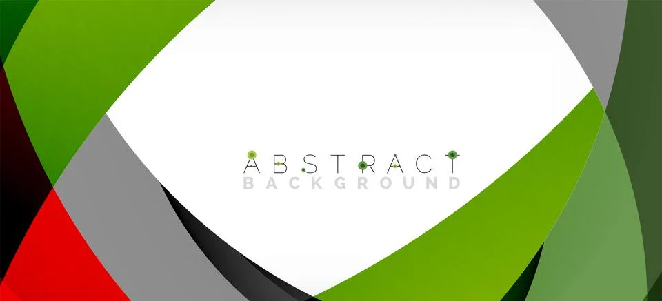 Geometric abstract background. Circle created with overlapping color shapes Illustrazione stock