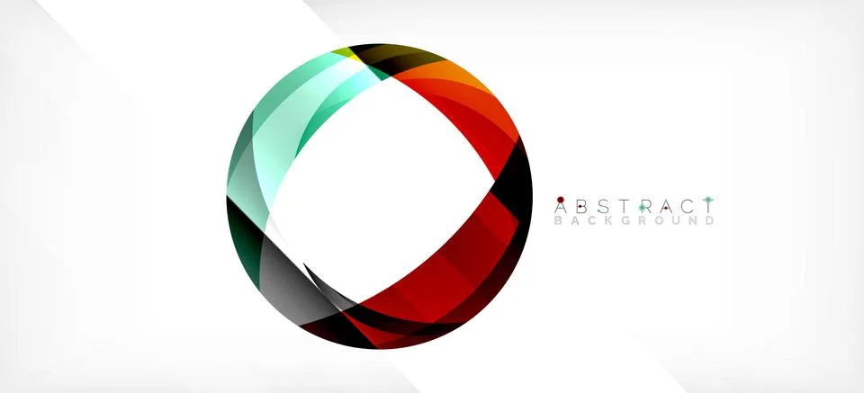 Geometric abstract background. Circle created with overlapping color shapes イラスト素材