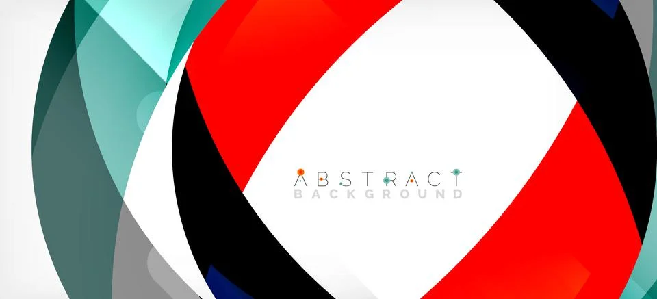 Geometric abstract background. Circle created with overlapping color shapes Stock Illustration
