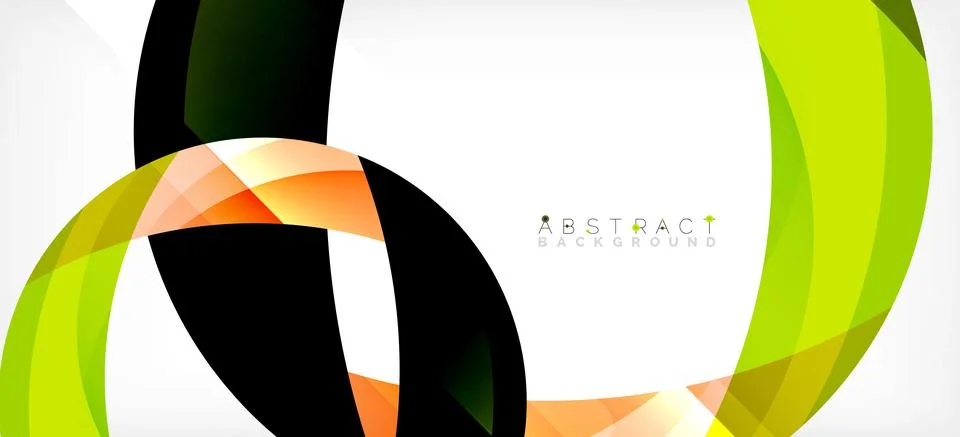 Geometric abstract background. Circle created with overlapping color shapes Illustrazione stock
