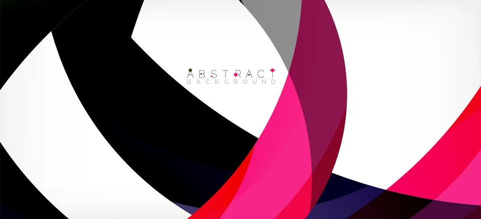 Geometric abstract background. Circle created with overlapping color shapes Illustrazione stock