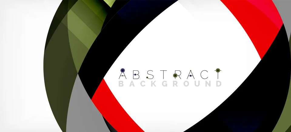Geometric abstract background. Circle created with overlapping color shapes イラスト素材