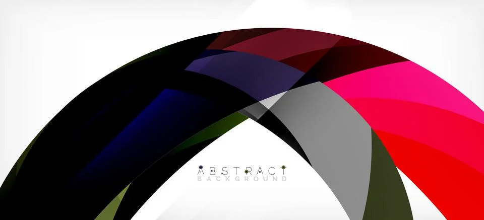 Geometric abstract background. Circle created with overlapping color shapes Illustrazione stock