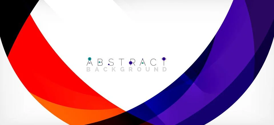 Geometric abstract background. Circle created with overlapping color shapes Illustrazione stock