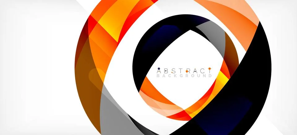 Geometric abstract background. Circle created with overlapping color shapes イラスト素材