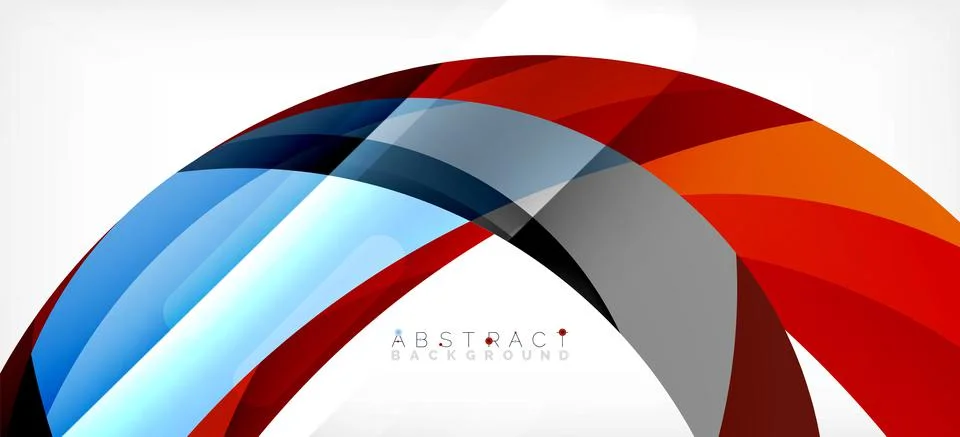 Geometric abstract background. Circle created with overlapping color shapes Illustrazione stock