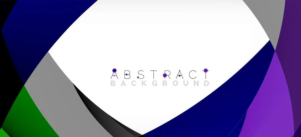 Geometric abstract background. Circle created with overlapping color shapes Illustrazione stock