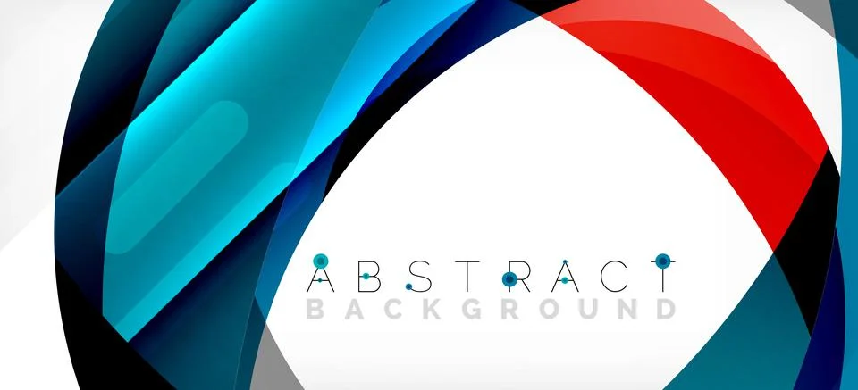 Geometric abstract background. Circle created with overlapping color shapes イラスト素材