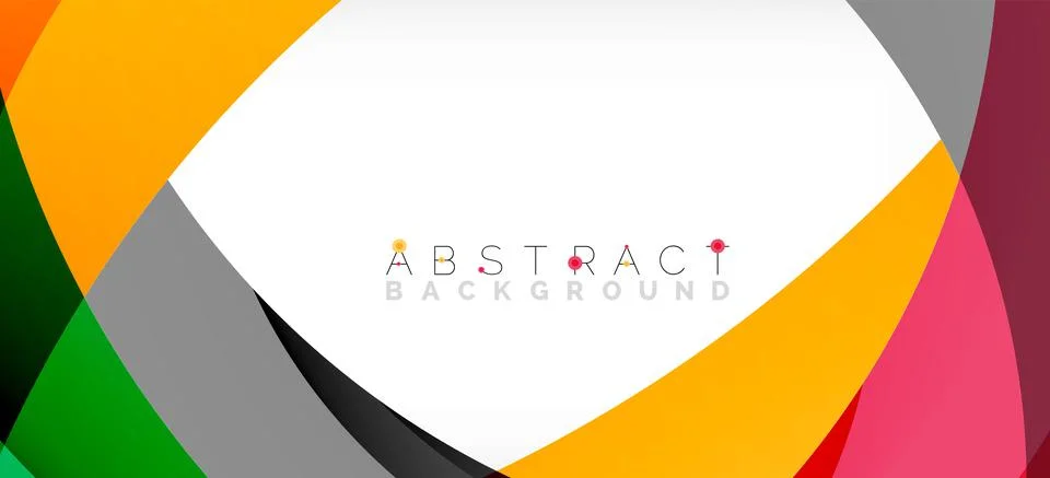 Geometric abstract background. Circle created with overlapping color shapes Illustrazione stock