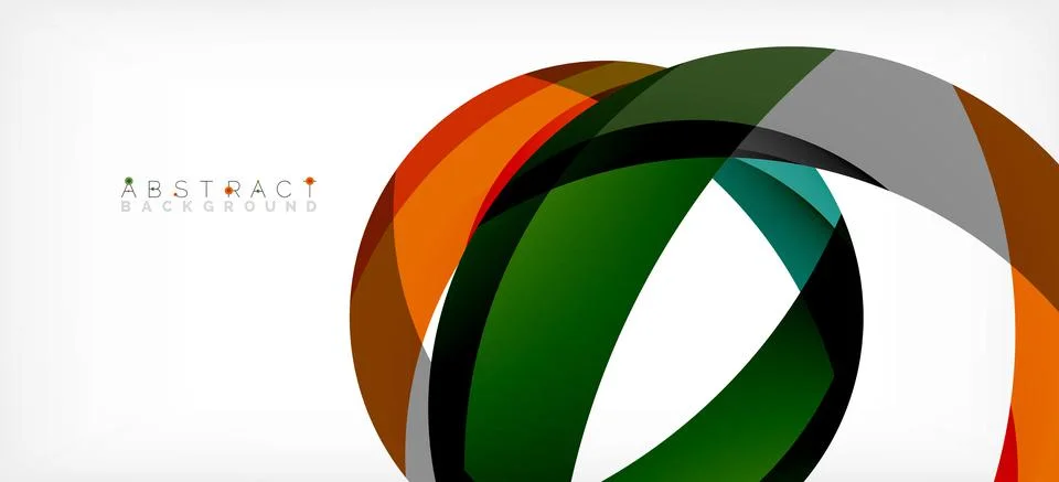 Geometric abstract background. Circle created with overlapping color shapes イラスト素材
