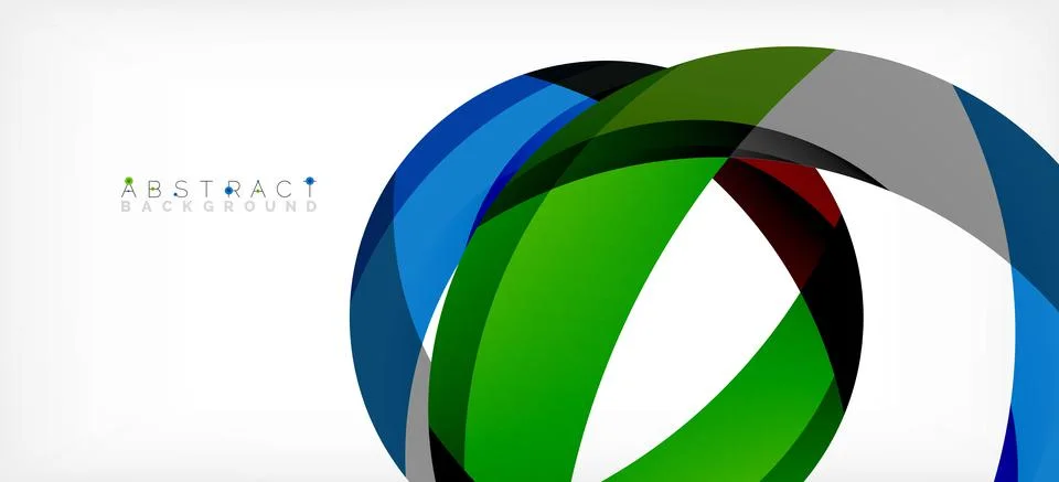 Geometric abstract background. Circle created with overlapping color shapes イラスト素材