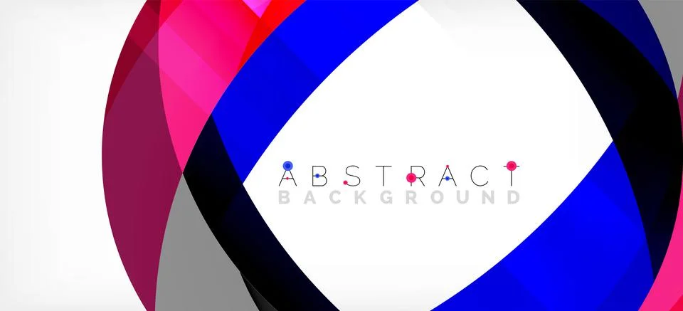 Geometric abstract background. Circle created with overlapping color shapes Illustrazione stock