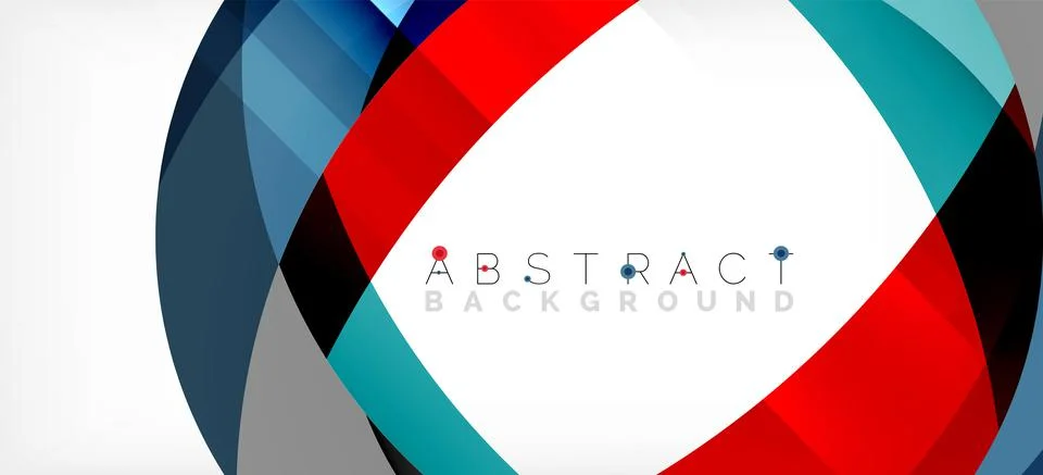 Geometric abstract background. Circle created with overlapping color shapes Illustrazione stock
