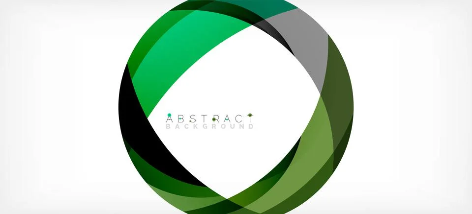 Geometric abstract background. Circle created with overlapping color shapes Illustrazione stock
