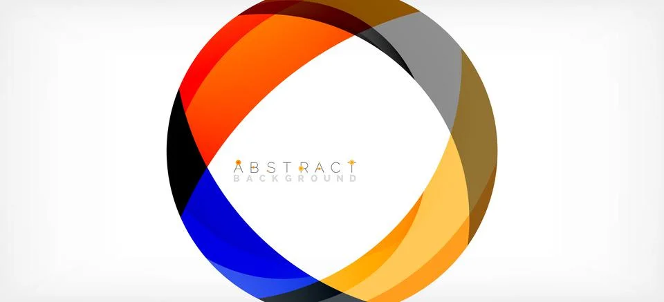 Geometric abstract background. Circle created with overlapping color shapes Illustrazione stock