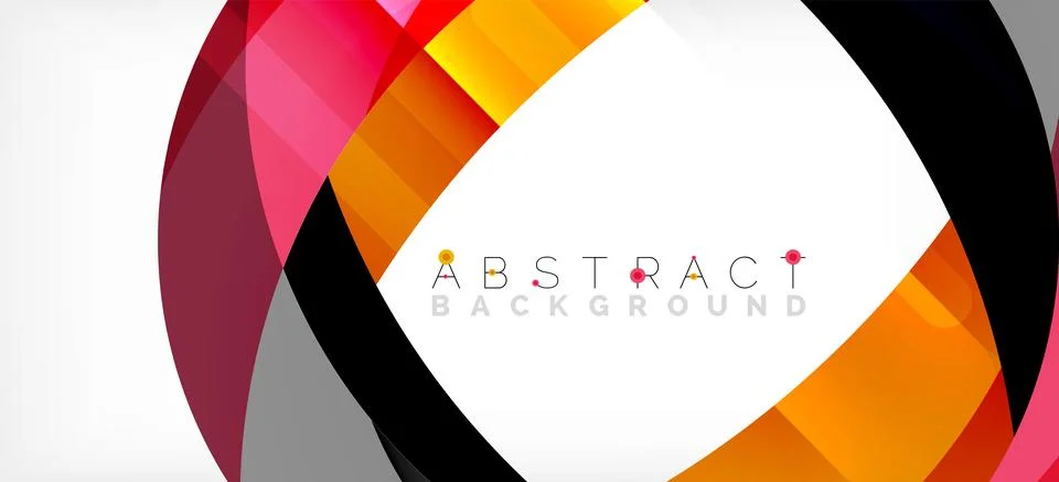 Geometric abstract background. Circle created with overlapping color shapes Illustrazione stock