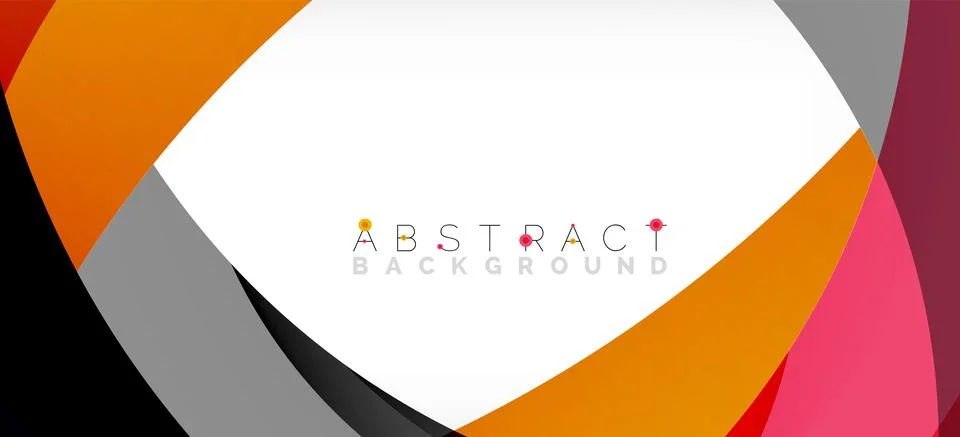 Geometric abstract background. Circle created with overlapping color shapes Illustrazione stock