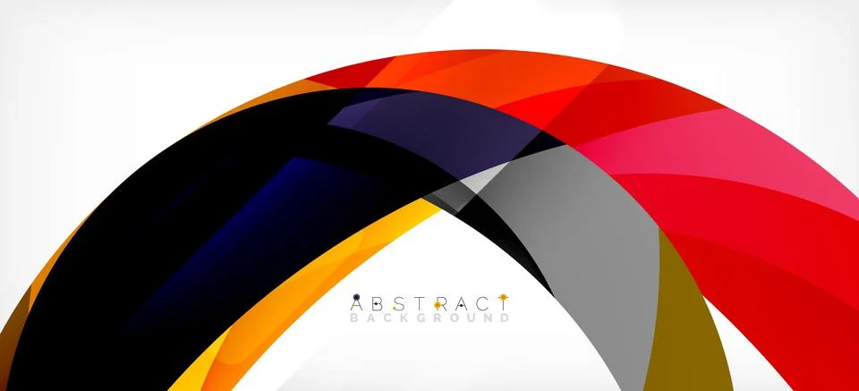 Geometric abstract background. Circle created with overlapping color shapes Illustrazione stock