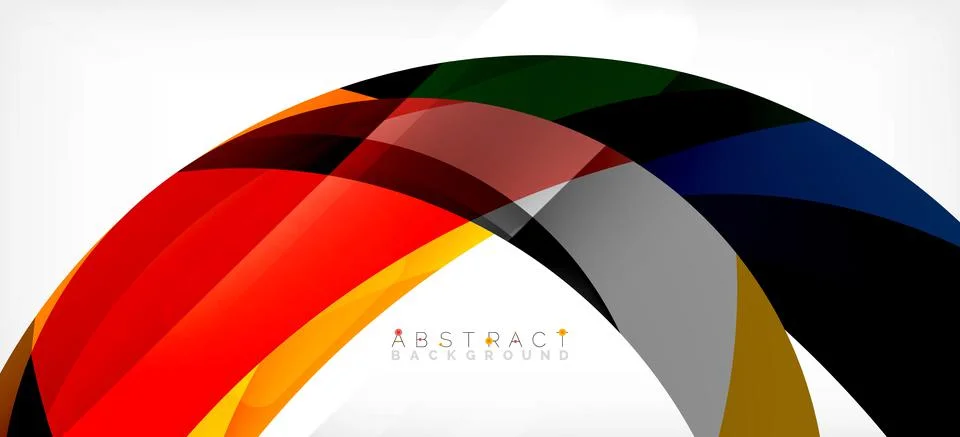 Geometric abstract background. Circle created with overlapping color shapes Illustrazione stock