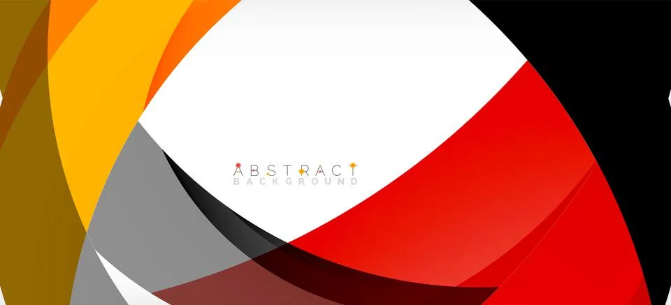 Geometric abstract background. Circle created with overlapping color shapes Illustrazione stock