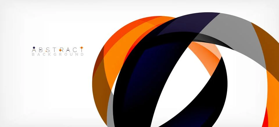 Geometric abstract background. Circle created with overlapping color shapes Illustrazione stock