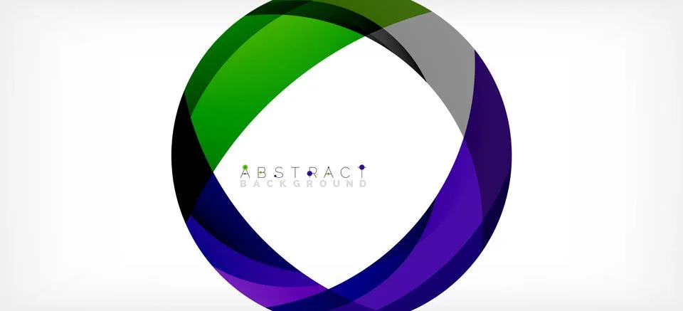 Geometric abstract background. Circle created with overlapping color shapes Illustrazione stock