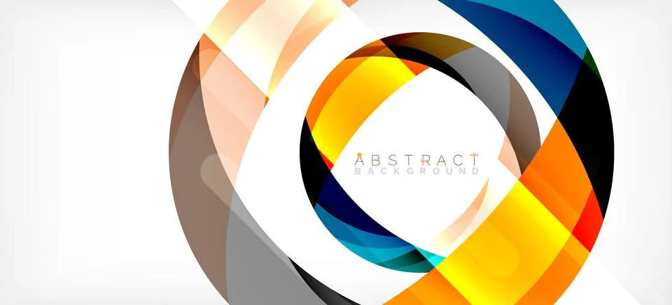 Geometric abstract background. Circle created with overlapping color shapes 스톡 일러스트