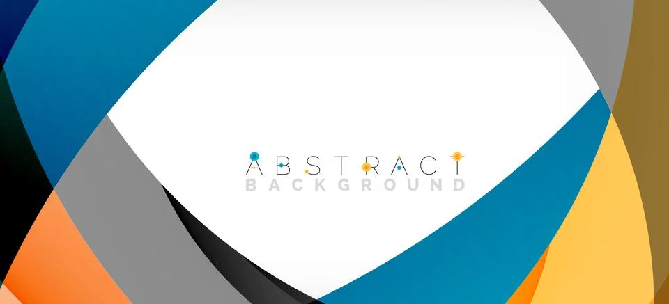 Geometric abstract background. Circle created with overlapping color shapes Illustrazione stock