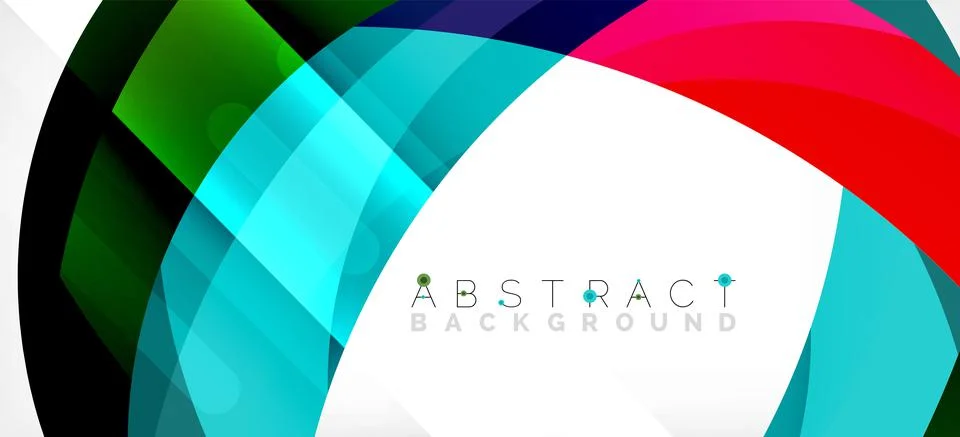 Geometric abstract background. Circle created with overlapping color shapes Stock Illustration
