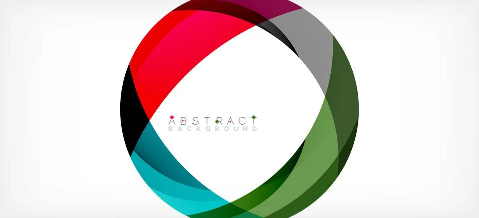 Geometric abstract background. Circle created with overlapping color shapes イラスト素材