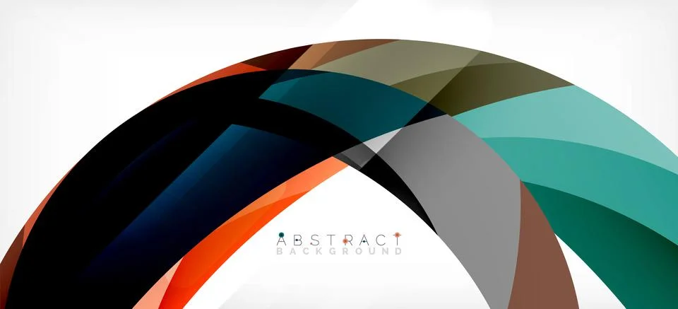 Geometric abstract background. Circle created with overlapping color shapes 스톡 일러스트