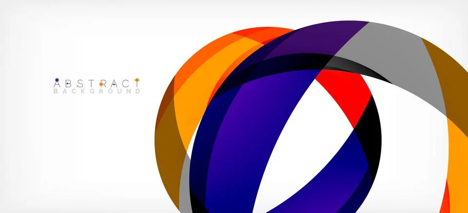 Geometric abstract background. Circle created with overlapping color shapes Stock Illustration