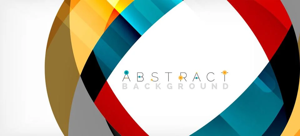 Geometric abstract background. Circle created with overlapping color shapes Illustrazione stock