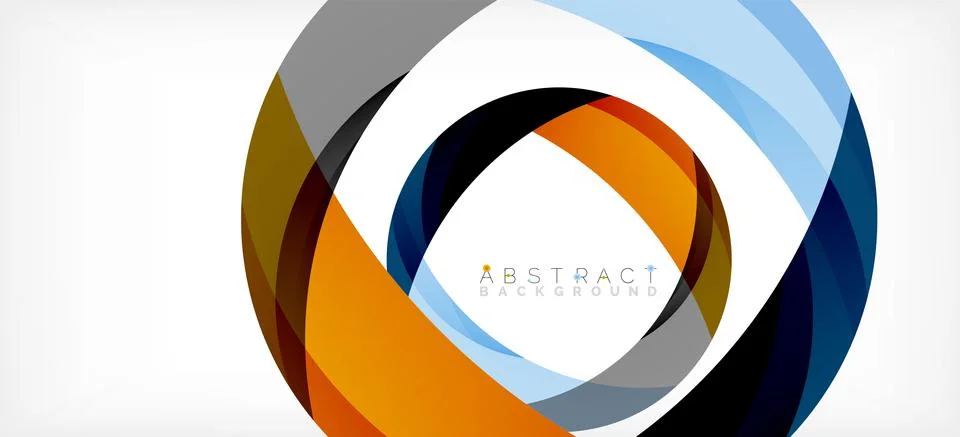 Geometric abstract background. Circle created with overlapping color shapes Stock Illustration