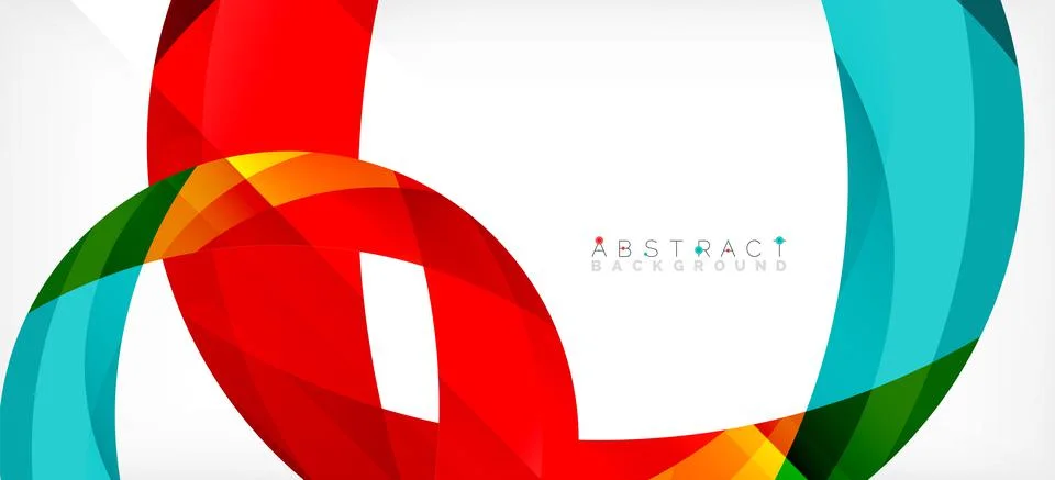 Geometric abstract background. Circle created with overlapping color shapes Illustrazione stock