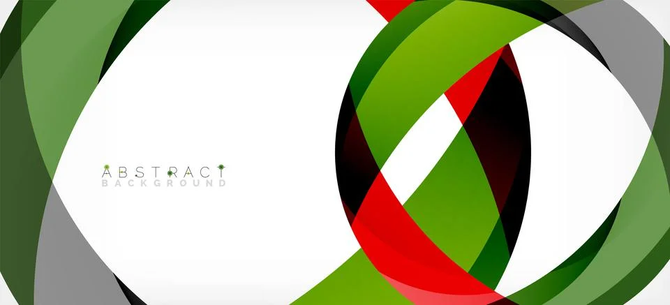 Geometric abstract background. Circle created with overlapping color shapes Illustrazione stock
